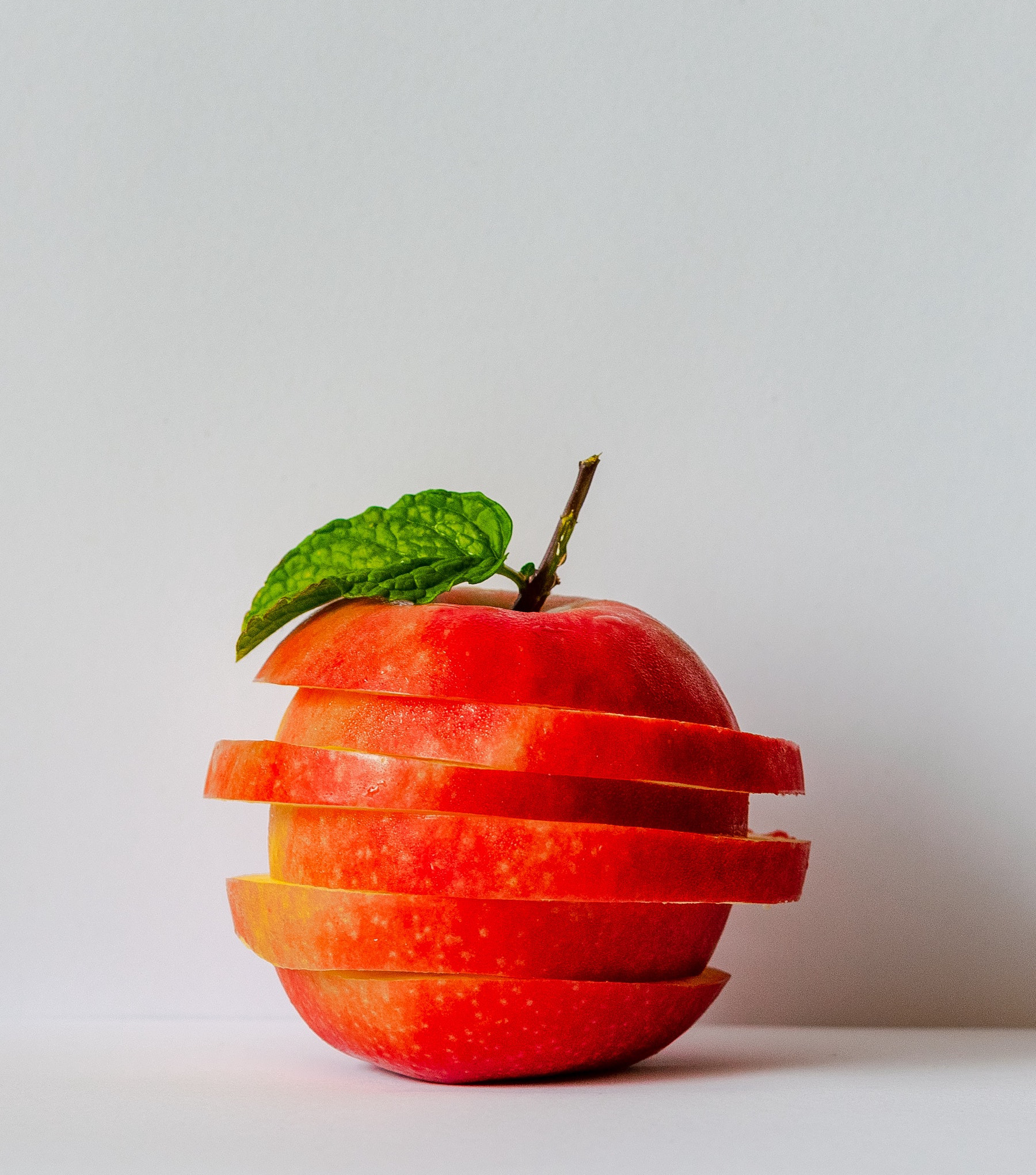 Image of a Sliced Red Apple